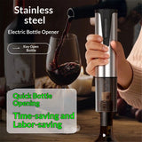 Rechargeable Wine Opener by   Stainless Steel Shell, Cordless Corkscrew & Cork Remover, Gifts for Wine lover- Silver In Australia - Darrahopens