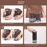 Rechargeable Coffee Grinder - Cordless Coffee Grinder with Ceramic Burrs - Low Noise Battery Powered - Adjustable Grind Settings for Coarse to Fine - Portable for Travel w/USB-C Charging Cord Black