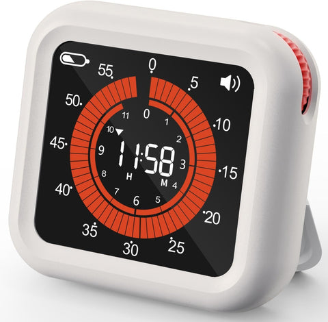 Digital Visual Timer - Large Display Magnetic Countdown Timer with Adjustable Volume and Brightness,  Memory Function for Kitchen, Classroom（White charging ） In Australia - Darrahopens