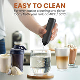 Portable Travel Frother with Case Mini - Rechargeable Handheld Milk Frother with Cover - Coffee Mixer Wand - Wisking Tool Electric Whisk - Coffee Stirrers Electric Whisker -(Black)