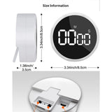 Rotating Timer  Magnetic Sticker Student Learning Reminder Time Management Alarm Clock Timer Cooking Charging Timer（white）