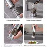 2 pack Electric Salt and Pepper Grinder Set Automatic Refillable Salt and Pepper Grinders with LED Light Pepper Grinder Kitchen Gadgets Adjustable Coarseness,One Handed Operation, Large Capacity In Australia - Darrahopens