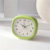 Cute Mini Clock Aesthetic Small Silent Bedside Desk Clock Battery Operated Non-Ticking Shelf Clocks for Décor Livingroom Bedroom Kitchen Desktop Gift Clock(green,Battery not included)