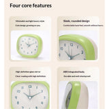 Cute Mini Clock Aesthetic Small Silent Bedside Desk Clock Battery Operated Non-Ticking Shelf Clocks for Décor Livingroom Bedroom Kitchen Desktop Gift Clock(green,Battery not included)