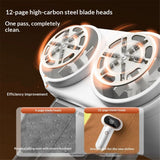 Fabric Shaver Lint Removers Rechargeable Sweater Shaver with Dual Head & LCD Display for Clothes Couch Pilling Furniture, 8-Leaf Blades Defuzzer, White