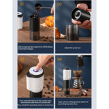 Portable Electric Coffee Grinder,Features a Built-in 1300mAh Rechargeable Battery, Adjustable Grind Settings for Coffee Beans/Grains,Portable Coffee Grinder for Home,Camping and Travel Use