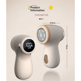 Rechargeable Fabric Shaver Lint Remover, Sweater Shaver, LED Display Clothes Shaver, Stainless Steel Blades, Suitable for Clothes, Sweater, Couch, Blanket