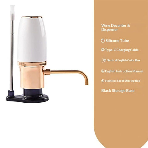 Electric Wine Aerator, Modern Wine Aerator, Electric Wine Dispenser, Wine Pump, Automatic Wine Pourer, Re-chargeable, Wine Gifts, Valentines Day Gift for Her In Australia - Darrahopens