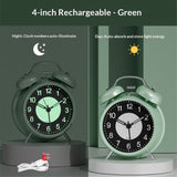 Alarm Clock | Modern take on Classic Bell Clock | Easy to Read Numbers | Ideal for Bedside, Desk or Shelf | Modern Retro Bedroom & Office Accessory