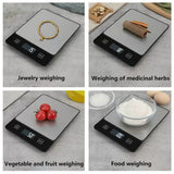 Food Scale, 22lb Rechargeable Stainless Steel Digital Kitchen Scale Weight Charging for Meal Prep, Baking and Cooking（Without battery）