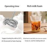 Electric Milk Frother, USB Rechargeable Handheld Mixer, Dual Speed Stainless Steel Frother Wand with Double Whisk for Coffee, Lattes, Matcha, Includes Travel Case, Coffee Bar Accessories, White
