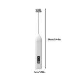 Electric Milk Frother, USB Rechargeable Handheld Mixer, Dual Speed Stainless Steel Frother Wand with Double Whisk for Coffee, Lattes, Matcha, Includes Travel Case, Coffee Bar Accessories, White In Australia - Darrahopens