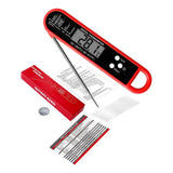 Meat Thermometer Digital for Grilling and Cooking - Waterproof Ultra-Fast Instant Read Food thermometers with Backlight & Calibration for Kitchen, Deep Fry, BBQ, Grill LCD(Red) In Australia - Darrahopens