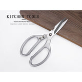 Kitchen Scissors All Purpose Effortless Cutting, Quality  Ergonomic Handle Heavy Duty Poultry Shears for Herbs, Chicken, Food, Office, Leather（2nd generation silver）