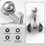 Shower hooks for indoor showers, diamond free detachable towel hooks for bathrooms, heavy-duty suction cup hooks for glass windows, 2-piece set (silver) In Australia - Darrahopens