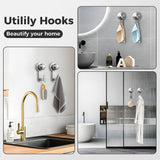 Shower hooks for indoor showers, diamond free detachable towel hooks for bathrooms, heavy-duty suction cup hooks for glass windows, 2-piece set (silver) In Australia - Darrahopens