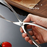 Kitchen Stainless Steel Tongs, Heat-Resistant  Stainless Steel Cooking Tongs, Perfect for Food, Steak,Bread,Pizza,Salads and BBQ,Stable Clamping and Flipping Performance.