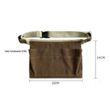 Tool Waist Apron, Heavy Duty Waxed Canvas Tool Belt, Waist Tool Belt with Pockets and 2 Hammer Loops, Adjustable Length（brown）