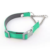 Collar for Dogs No-Pull Adjustable Training Collar with Stainless Steel Chain - Genuine Leather Anti-Slip Design for Small,Medium,Breed Dogs - Green (M) In Australia - Darrahopens
