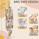 Parrot Toys for Large Birds with Detachable Parts, 304 Stainless Steel and Natural Hardwood Chew Toy for Macaw, Cockatoo, African Greys, Medium to Large Parrots, Safe and Durable