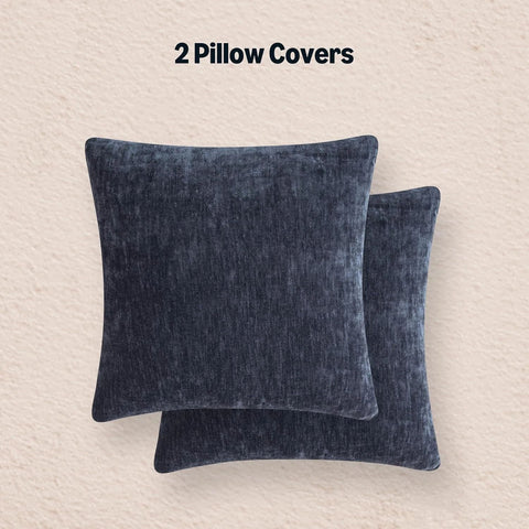 Throw Pillow Covers, Home Decor Cushion Cover for Bedroom Living Room Couch Bed, 18" W × 18" L, Navy Blue