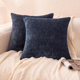 Throw Pillow Covers, Home Decor Cushion Cover for Bedroom Living Room Couch Bed, 18" W × 18" L, Navy Blue