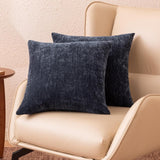 Throw Pillow Covers, Home Decor Cushion Cover for Bedroom Living Room Couch Bed, 18" W × 18" L, Navy Blue