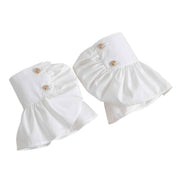 2 pairs Fake sleeve cuffs, lotus leaf layered cuffs, women's detachable fake sleeve cuffs, pleated long sleeved shirt cuffs, gloves（White） In Australia - Darrahopens