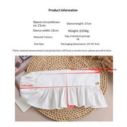 2 pairs Fake sleeve cuffs, lotus leaf layered cuffs, women's detachable fake sleeve cuffs, pleated long sleeved shirt cuffs, gloves（White）