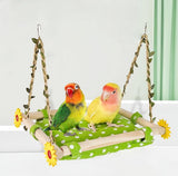 Bird Nest for Cage Parakeets Sleeping Bed Hanging Bird Hammock Parrot Bed Nest Wooden Perch Stand Swing for Lovebird, Small Pets-（square） In Australia - Darrahopens