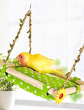 Bird Nest for Cage Parakeets Sleeping Bed Hanging Bird Hammock Parrot Bed Nest Wooden Perch Stand Swing for Lovebird, Small Pets-（square）