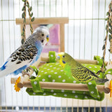 Bird Nest for Cage Parakeets Sleeping Bed Hanging Bird Hammock Parrot Bed Nest Wooden Perch Stand Swing for Lovebird, Small Pets-（square）