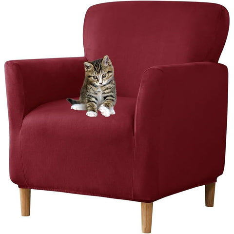 Stretch Chair Covers Banquet Armchair Slipcovers Luxury  Armchair Sofa Covers Chair Slipcover Anti-Slip Furniture Protector for Living Room Friendly for Kids Pets (Red)Excluding sofa In Australia - Darrahopens