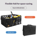 Trunk Organizer for Car, MultiCompartment Car Storage,Foldable trunk storage box Car storage box Black In Australia - Darrahopens