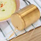 Toothpick Holder,  Stainless Steel Toothpick Holder Dispenser Pocket Toothpicks Holder Round Metal Toothpick Storage Box for Table, Restaurant, Travel (Gold) In Australia - Darrahopens