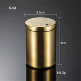 Toothpick Holder,  Stainless Steel Toothpick Holder Dispenser Pocket Toothpicks Holder Round Metal Toothpick Storage Box for Table, Restaurant, Travel (Gold)