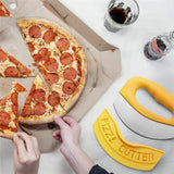 Premium Pizza Cutter Food Chopper-Super Sharp Blade Stainless Steel Pizza Cutter Rocker Slicer with Protective Sheath Multi Function Pizza Knife Kitchen Tools,Dishwasher Safe (yellow)