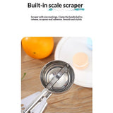 Commercial-Grade Thumb Press Food Disher/Ice Cream Scoop, Stainless Steel, Design Digger Handle Fruit(Purple-40mm)