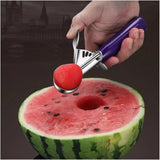Commercial-Grade Thumb Press Food Disher/Ice Cream Scoop, Stainless Steel, Design Digger Handle Fruit(Purple-40mm)