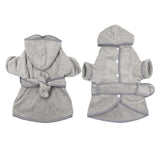 Dog Bathrobe, Microfiber Fast Drying Absorbent Hooded Bath Towel White for Puppy Small Medium Large Dog Cat (S, Gray)