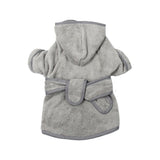 Dog Bathrobe, Microfiber Fast Drying Absorbent Hooded Bath Towel White for Puppy Small Medium Large Dog Cat (S, Gray)