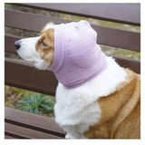 Dog Ear Muffs & No Shake Ear Wrap for Hematoma, Bathing, Drying, Swim& Noise Anxiety Relief- Elastic Ear Protector with Calming Hoodie Design for Grooming/Head Ear Cover(Purple ,L) In Australia - Darrahopens