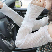 2 pairs Women's Long Tulle Gloves Lace Semi Sheer Ruffle Sleeves Fingerless Gloves Sunscreen Dress Costume Accessory In Australia - Darrahopens
