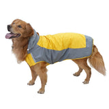 Dog Raincoat,Waterproof Rain Jacket for Medium Dogs,Adjustable Pet Rain Coat with Magic Sticker Closure,Raincoat with Hood,Perfect for Night Walking,Yellow,7