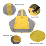 Dog Raincoat,Waterproof Rain Jacket for Medium Dogs,Adjustable Pet Rain Coat with Magic Sticker Closure,Raincoat with Hood,Perfect for Night Walking,Yellow,7