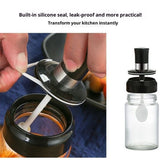 2 pack Condiment Pots with Spoon and Lid Clear Glass Containers Jars for Storing and Dispensing Spice Salt Sugar Pepper（250ml）