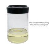2 pack Condiment Pots with Spoon and Lid Clear Glass Containers Jars for Storing and Dispensing Spice Salt Sugar Pepper（250ml）