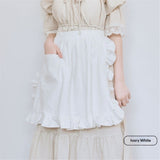2 pack Waist Apron Cute Retro Vintage Half Apron Cooking Kitchen Ruffle Maid Apron with Pockets for Women