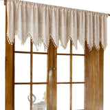 Retro Crochet Curtain Valance for Kitchen Window Curtain Tiers for Coffee Decor Rod Pocket Farmhouse Short Curtains for Room Divider 1 Panel Knitting Doorway Curtain 180*60cm
