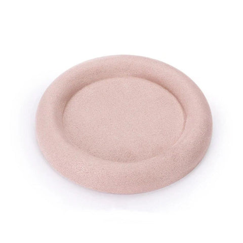 Round Jewelry Organizer Plate, Top suede Jewelry Display Tray, Empty Jewelry Showcase Tray for Necklaces, Bracelets, Rings, Earrings (Pink-Small, 4.7 x 4.7 in)
